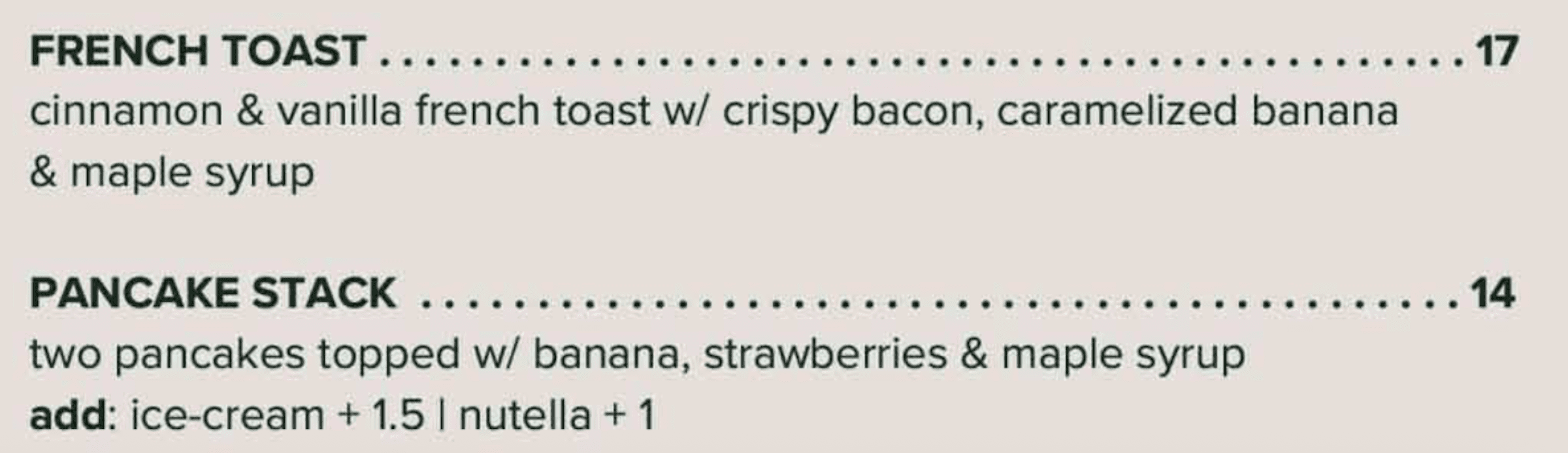 cafe menu consulting