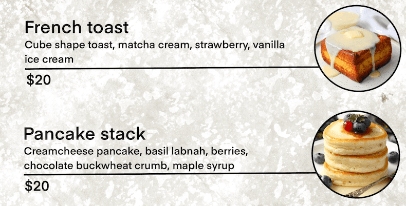 cafe menu consulting
