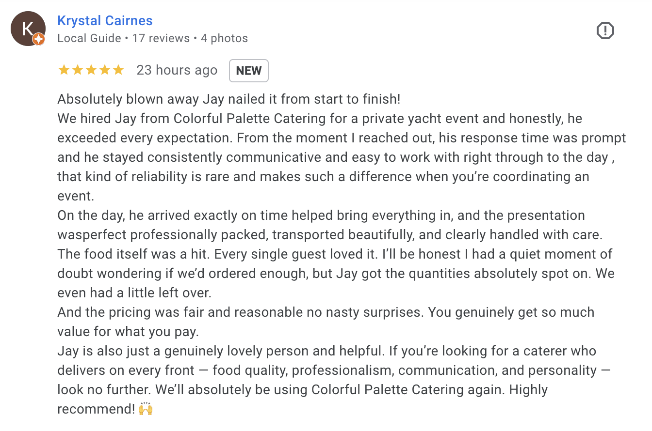 catering review gold coast